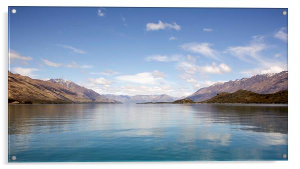 Lake Wakatipu in New Zealand Acrylic by Jackie Davies