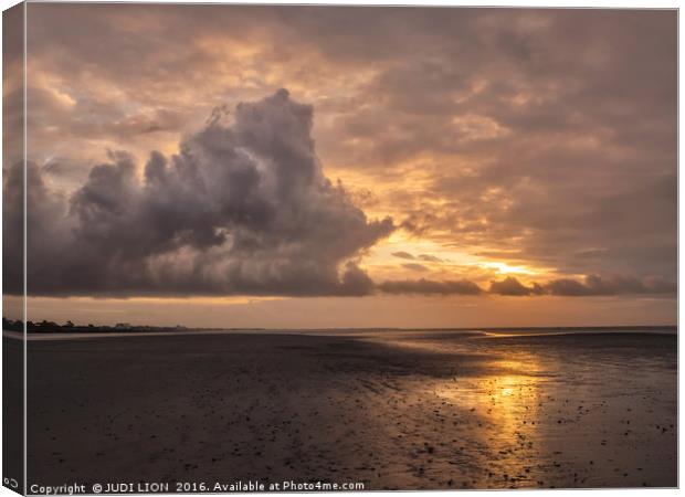 December on West Wittering Beach Canvas Print by JUDI LION