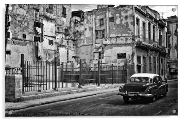 American Car in Havana Acrylic by Lynn Bolt