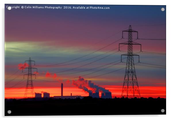 Sunrise over Drax, Yorkshire 1 Acrylic by Colin Williams Photography