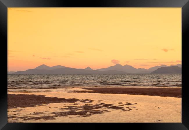 Skye Sunset From Applecross Framed Print by Derek Beattie