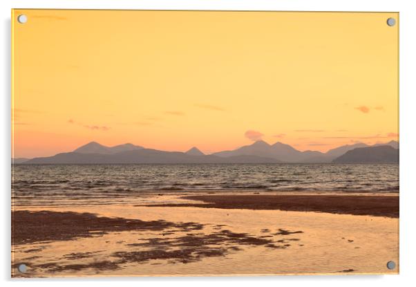 Skye Sunset From Applecross Acrylic by Derek Beattie