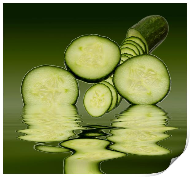 Cool as a Cucumber Slices Print by David French
