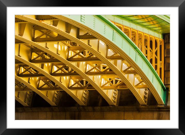 Underneath Southwark Bridge in London Framed Mounted Print by Steve Heap