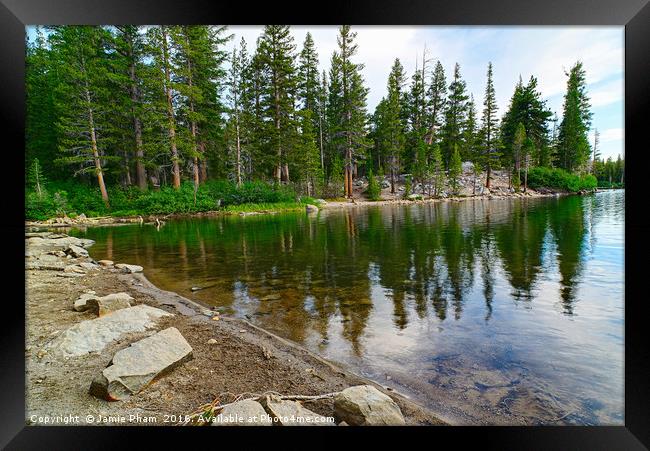 A very tranquil view of Twin Lakes in Mammoth Framed Print by Jamie Pham
