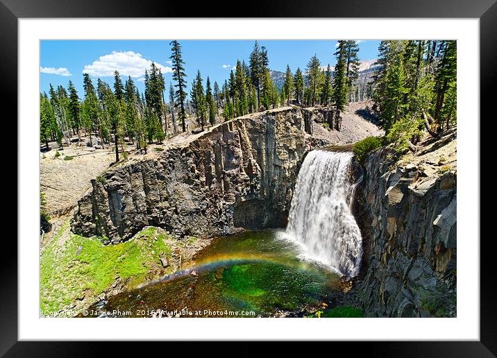 Rainbow Falls in Mammoth Lakes, California Framed Mounted Print by Jamie Pham