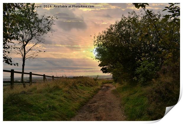 Sunset over lancashire Print by Derrick Fox Lomax