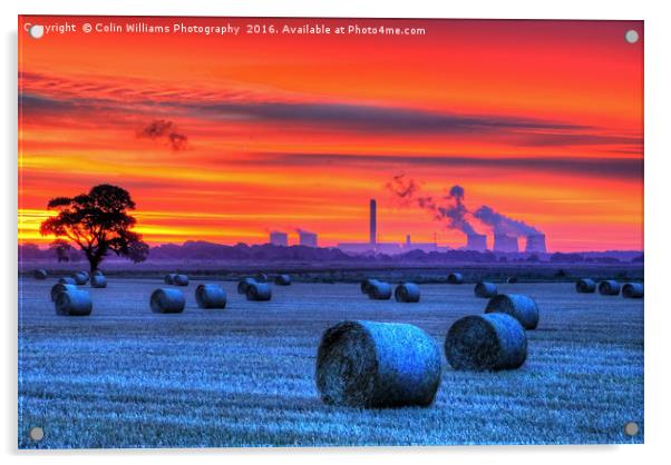 Sunrise over Drax, Yorkshire 2 Acrylic by Colin Williams Photography