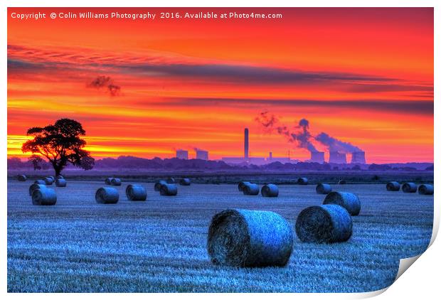 Sunrise over Drax, Yorkshire 2 Print by Colin Williams Photography