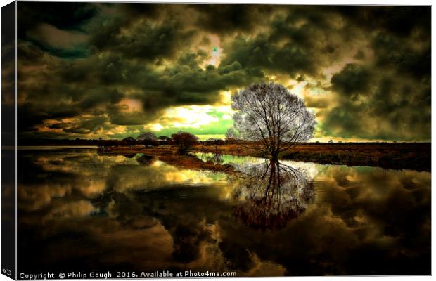 Stormy Reflection Canvas Print by Philip Gough