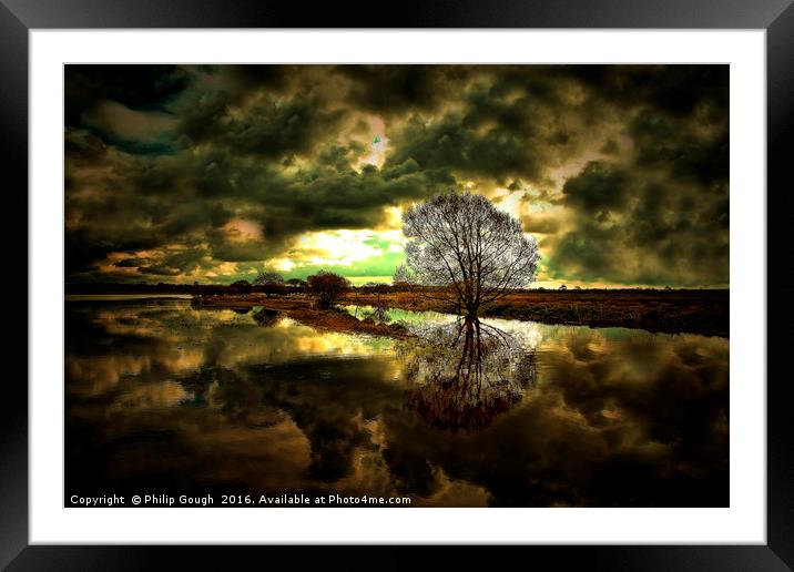 Stormy Reflection Framed Mounted Print by Philip Gough