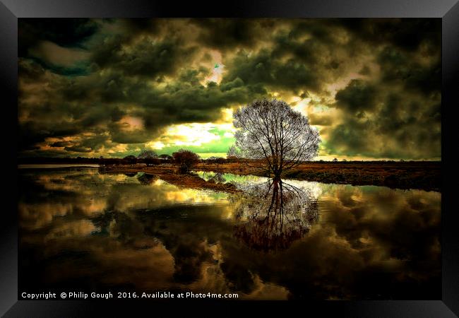 Stormy Reflection Framed Print by Philip Gough