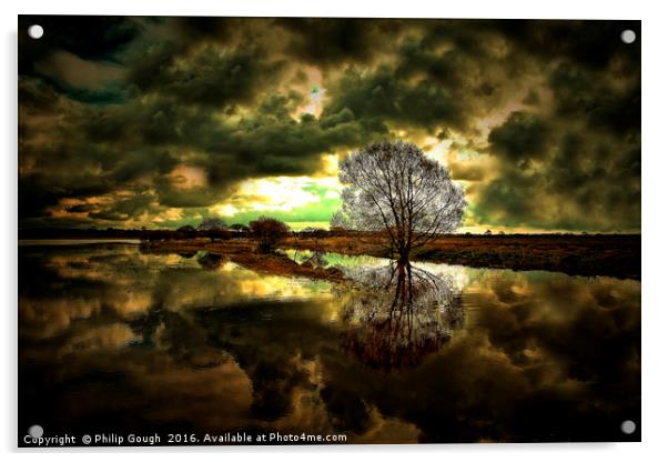 Stormy Reflection Acrylic by Philip Gough
