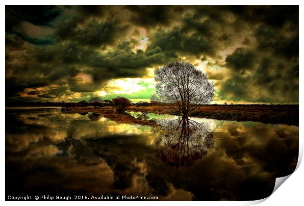 Stormy Reflection Print by Philip Gough