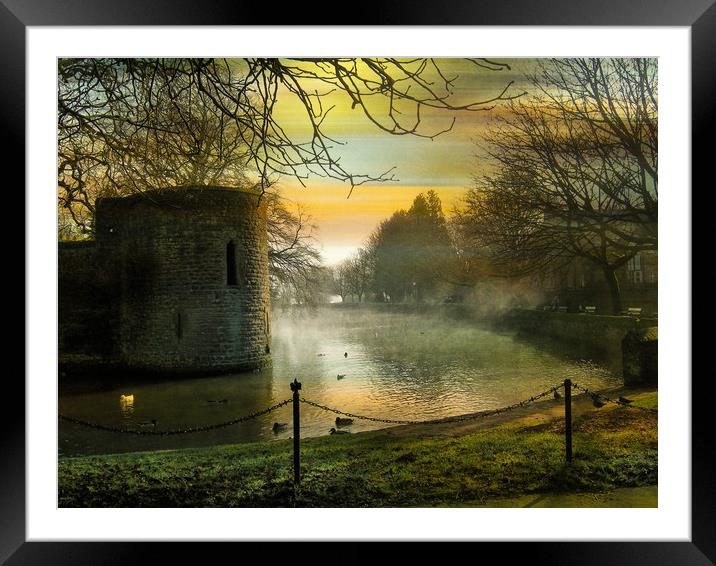 Bishops Palace - Wells. Framed Mounted Print by Heather Goodwin