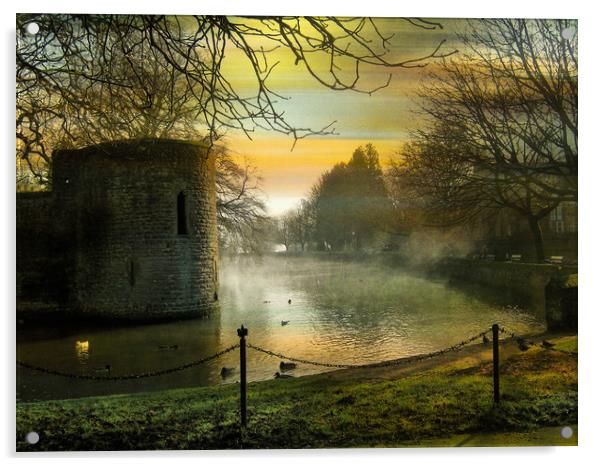 Bishops Palace - Wells. Acrylic by Heather Goodwin