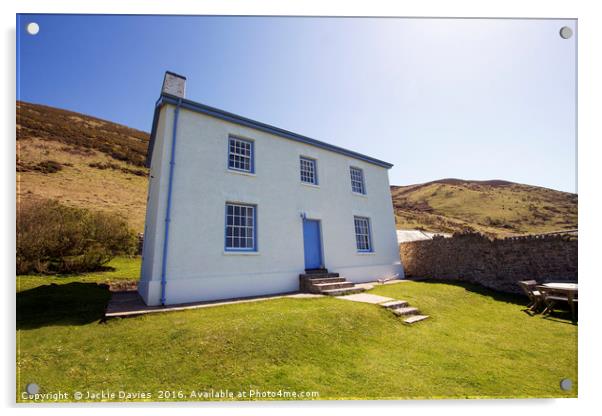 Idyllic White Cottage  Acrylic by Jackie Davies