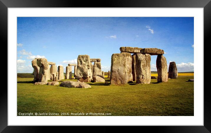Stonehenge Framed Mounted Print by Jackie Davies