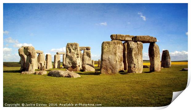 Stonehenge Print by Jackie Davies