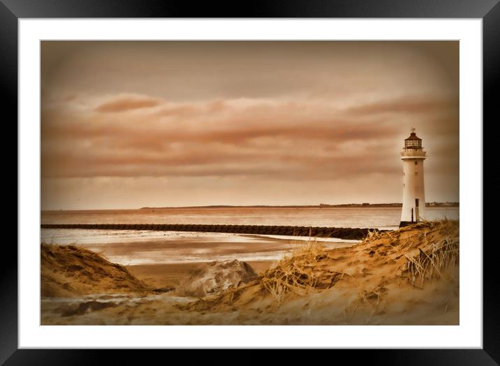 lighthouse at perch rock Framed Mounted Print by sue davies