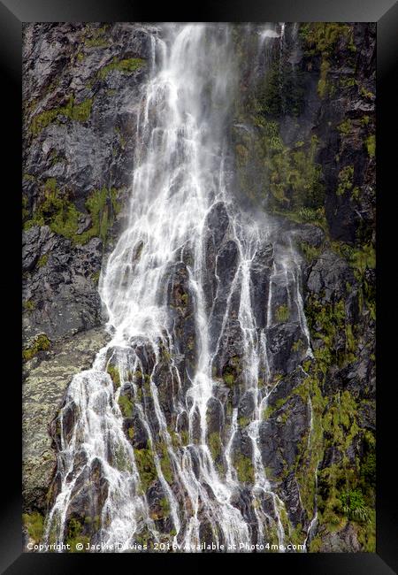 Waterfall Framed Print by Jackie Davies