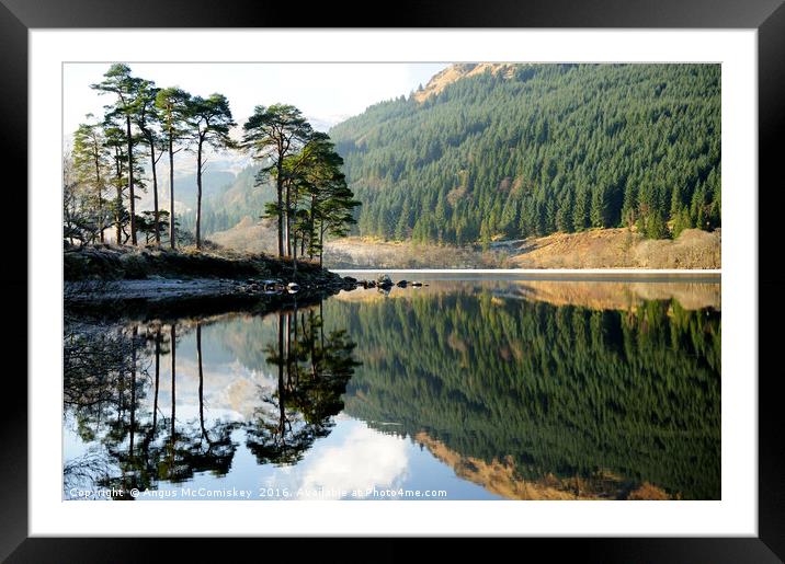 Winter reflections on Loch Eck Framed Mounted Print by Angus McComiskey