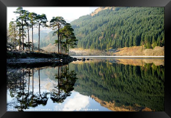 Winter reflections on Loch Eck Framed Print by Angus McComiskey
