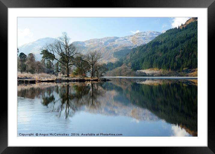 Loch Eck winter reflections Framed Mounted Print by Angus McComiskey
