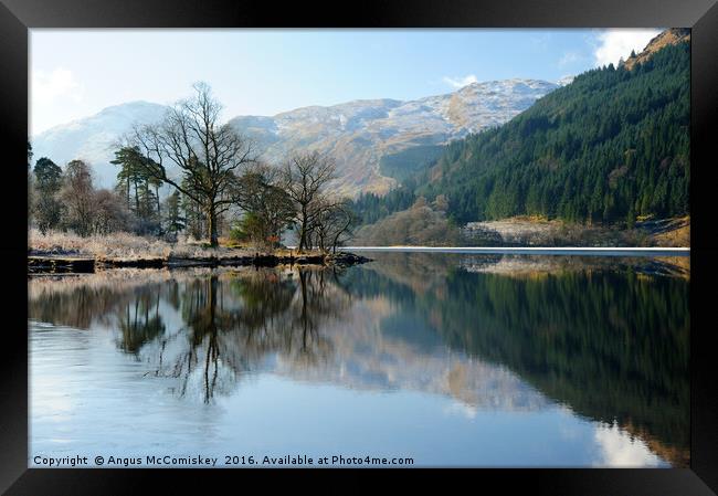 Loch Eck winter reflections Framed Print by Angus McComiskey