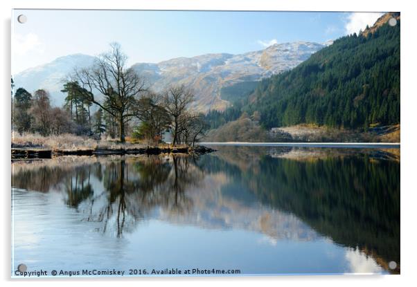 Loch Eck winter reflections Acrylic by Angus McComiskey