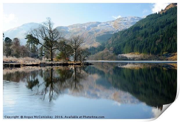 Loch Eck winter reflections Print by Angus McComiskey