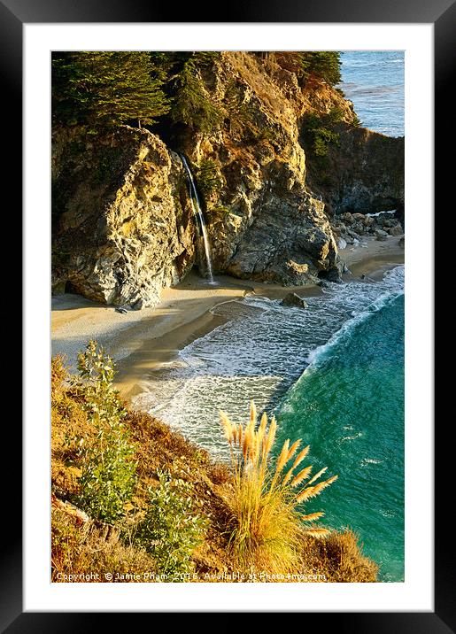 Magical McWay Falls Framed Mounted Print by Jamie Pham