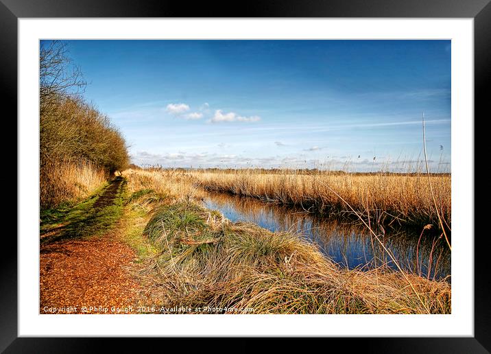 A Walk by the River Framed Mounted Print by Philip Gough