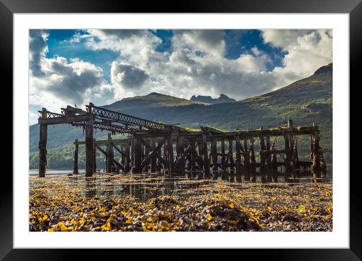 Derelict Scottish Pier Framed Mounted Print by George Cairns