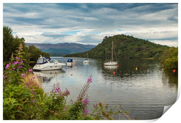 Boats on Loch Lomond Print by George Cairns