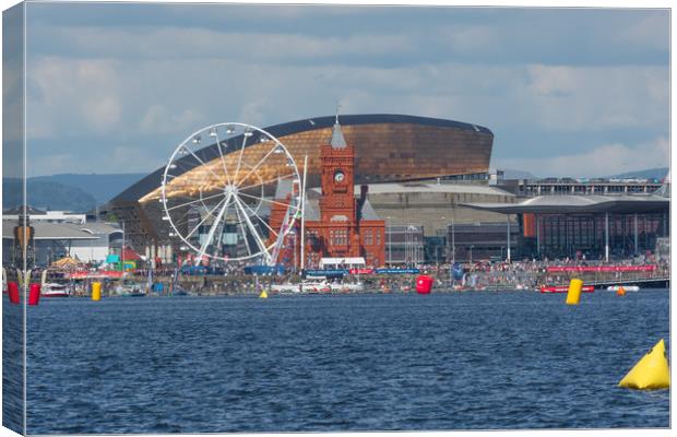 P1 Powerboats At Cardiff Bay Canvas Print by Steve Purnell