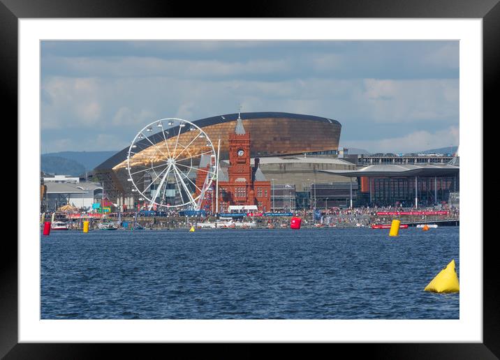 P1 Powerboats At Cardiff Bay Framed Mounted Print by Steve Purnell