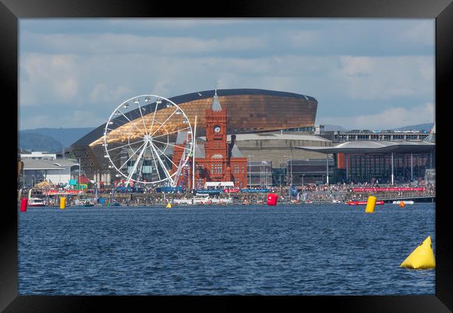 P1 Powerboats At Cardiff Bay Framed Print by Steve Purnell