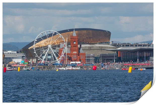 P1 Powerboats At Cardiff Bay Print by Steve Purnell