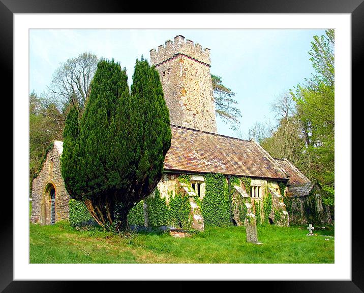 Gumfreston Celtic Church-Tenby-Pembrokeshire. Framed Mounted Print by paulette hurley