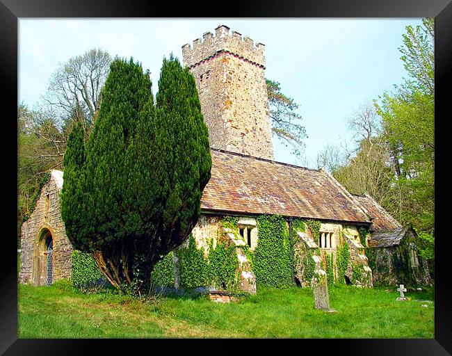 Gumfreston Celtic Church-Tenby-Pembrokeshire. Framed Print by paulette hurley