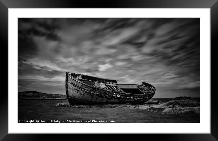 Washed up boat Framed Mounted Print by David Oxtaby  ARPS
