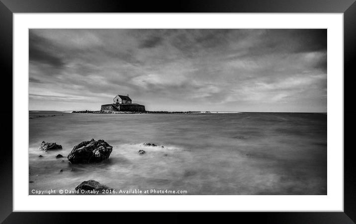 'Church on the island' at Aberffraw Framed Mounted Print by David Oxtaby  ARPS