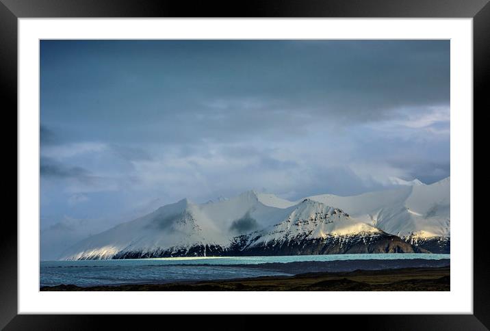 Snow Covered Mountains Iceland Framed Mounted Print by Nick Jenkins