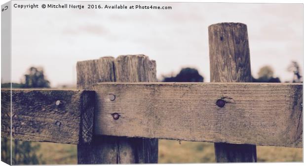 Wooden fence in a field Canvas Print by Mitchell Nortje