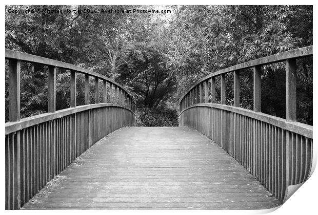 Wooden bridge at Ouzel Valley Park Print by Mitchell Nortje