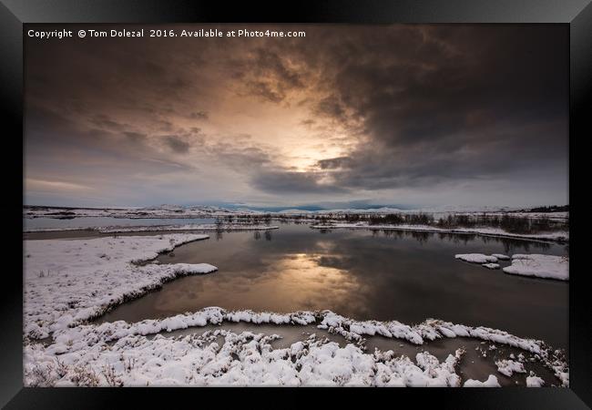 Icelandic winter sun Framed Print by Tom Dolezal