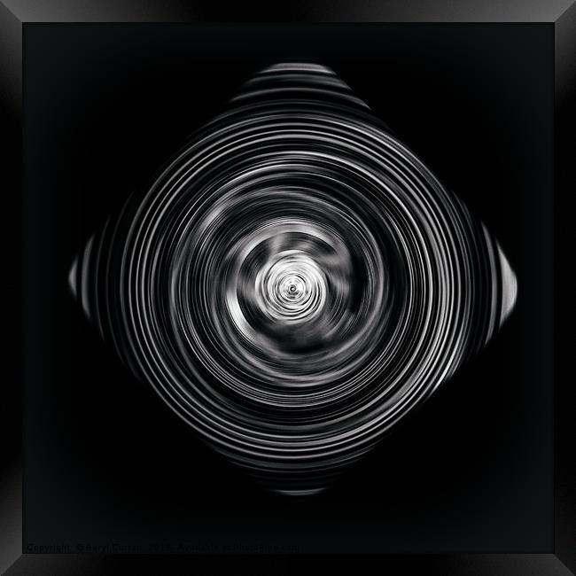 Hypnotic Monochrome Swirls Framed Print by Beryl Curran