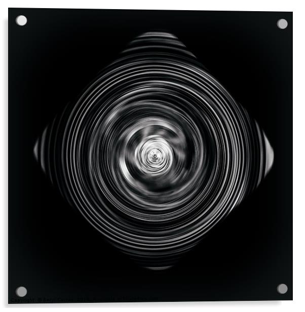 Hypnotic Monochrome Swirls Acrylic by Beryl Curran