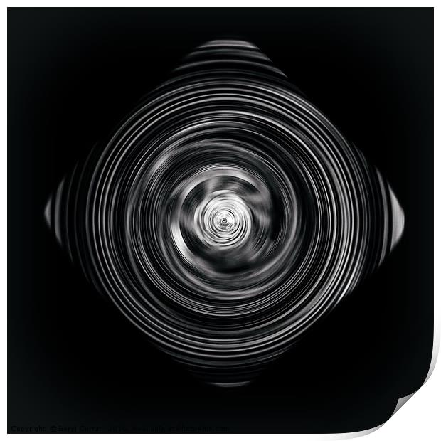 Hypnotic Monochrome Swirls Print by Beryl Curran